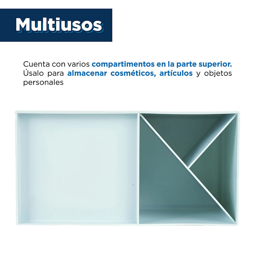 Organizador Con Cajones Multifuncional Plástico Azul 17.5x9x9.3 cm