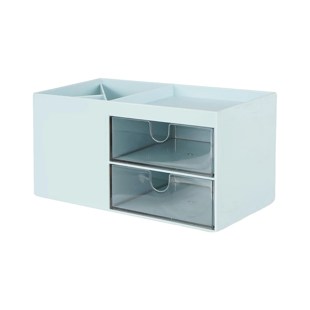 Organizador Con Cajones Multifuncional Plástico Azul 17.5x9x9.3 cm