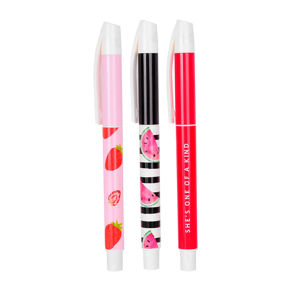 Set de 12 Plumas de Gel Tinta de Colores Fruit