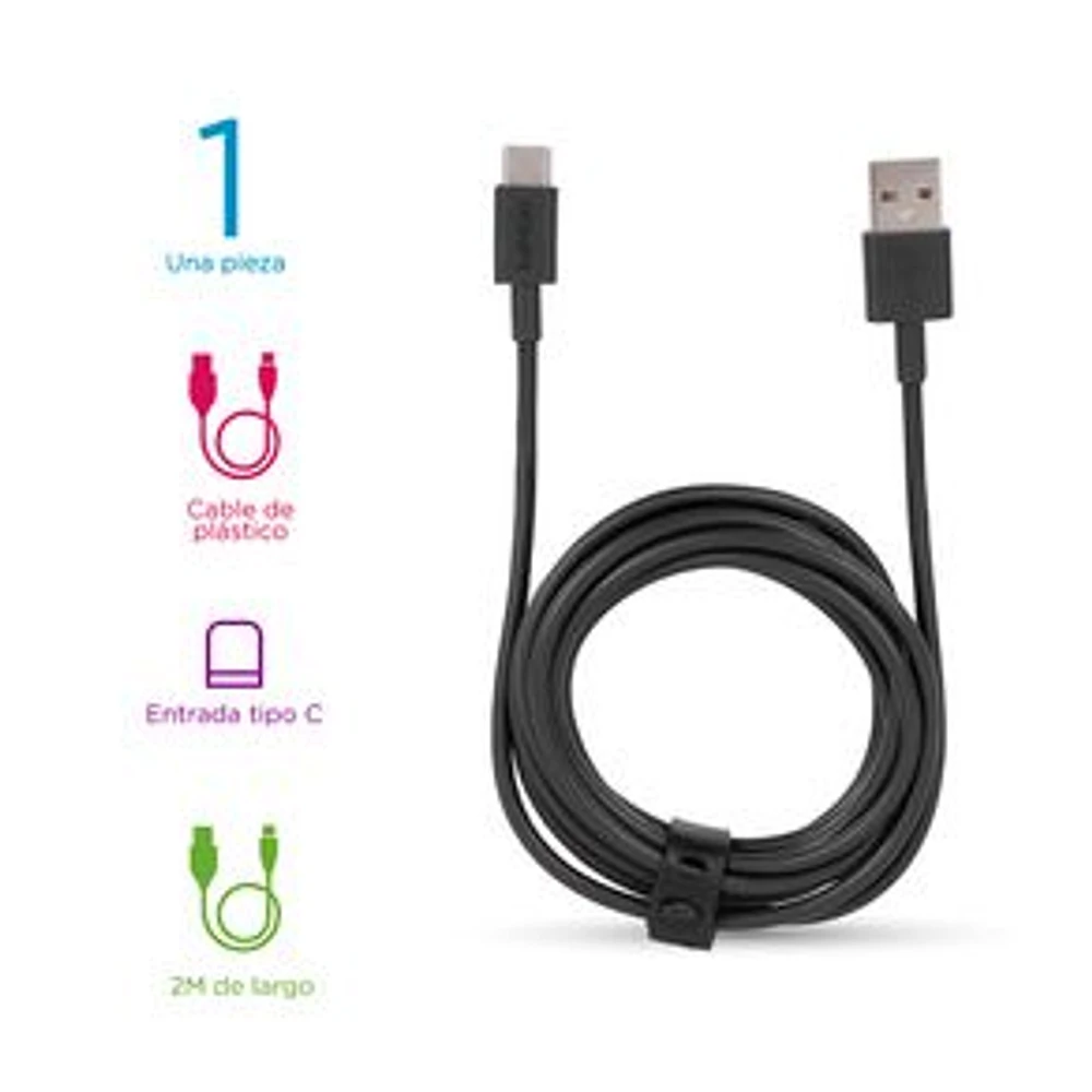 Cable De Datos USB a USBC FPE Flexible Negro 2 M