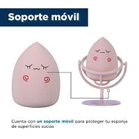 Esponja De Maquillaje Con Soporte Rosa 6 cm