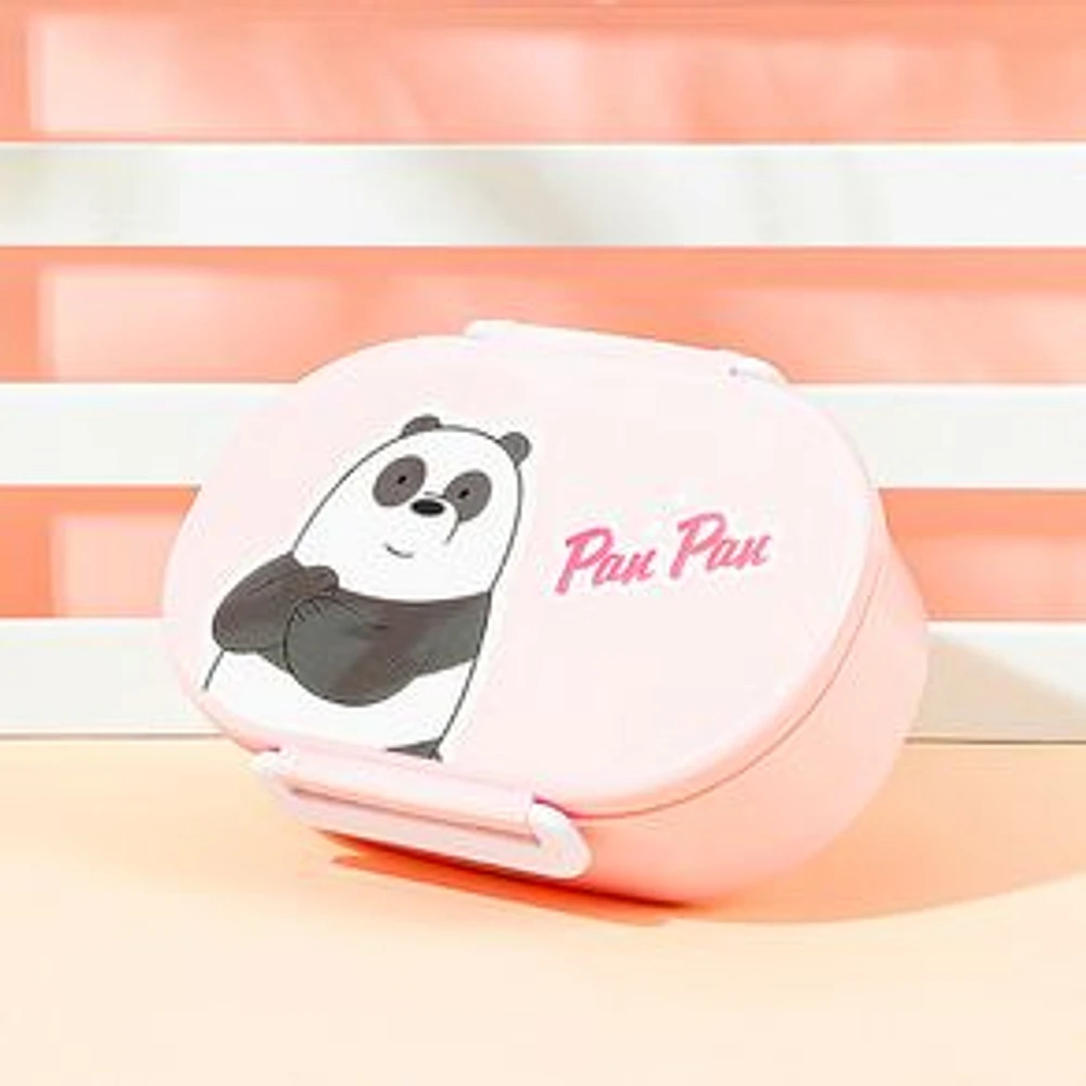 Contenedor Para Comida Con División We Bare Bears Panda Plástico Rosa 17.7x5.7 cm 650 ml
