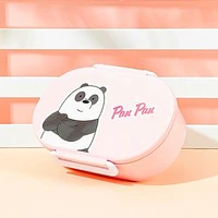 Contenedor Para Comida Con División We Bare Bears Panda Plástico Rosa 17.7x5.7 cm 650 ml