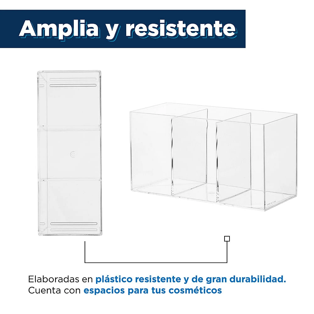 Organizador Para Cosméticos Multifuncional         Transparente 18x7x9.5 cm