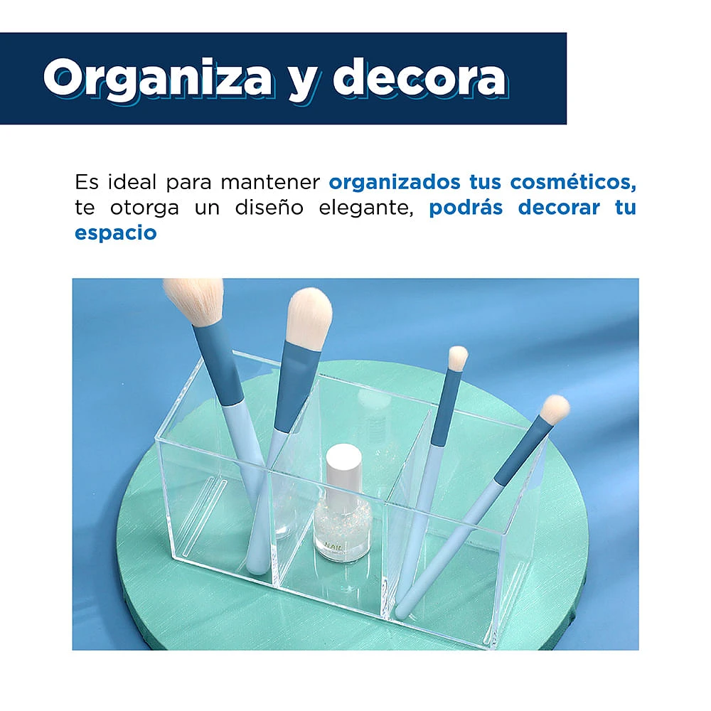 Organizador Para Cosméticos Multifuncional         Transparente 18x7x9.5 cm