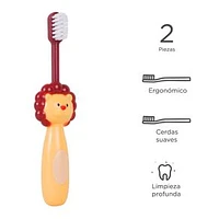 Set De Cepillo Dental Para Niños León Amarillo 2 Piezas