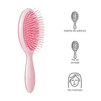 Cepillo Para Cabello Con Cojín Plástico Rosa