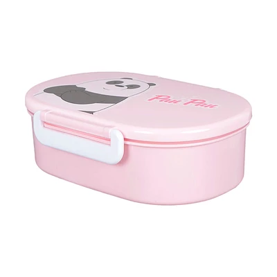 Contenedor Para Comida Con División We Bare Bears Panda Plástico Rosa 17.7x5.7 cm 650 ml