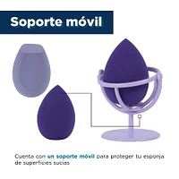 Set Esponjas De Maquillaje Con Soporte Moradas 6.5 cm 2 Piezas