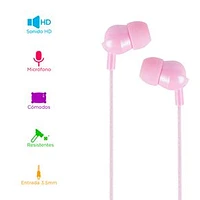 Audífonos De Cable In - Ear Con Estuche, Rosa