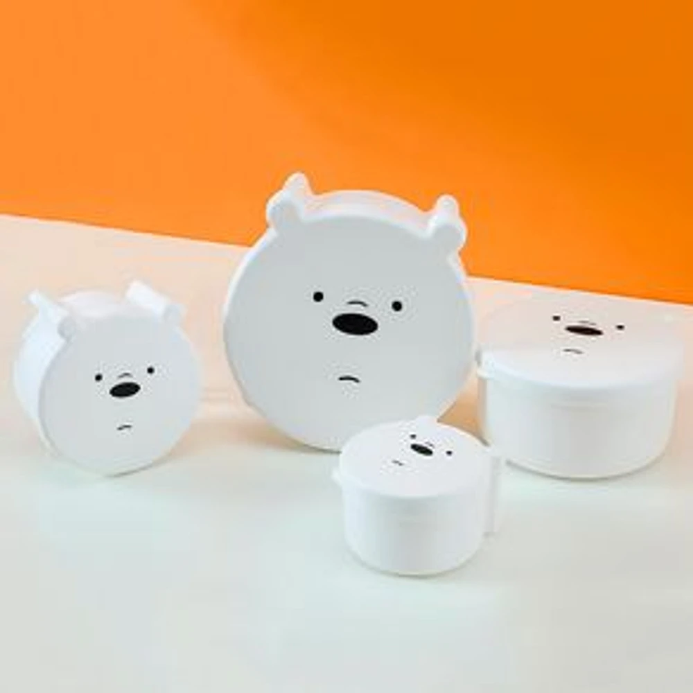 Set De Contenedores De Comida We Bare Bears Polar Blanco 640 ml, 450 ml, 280 ml, 180ml 4 Piezas