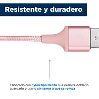 Cable De Datos Android USB a Micro USB 2.1aA Rosa 1 m