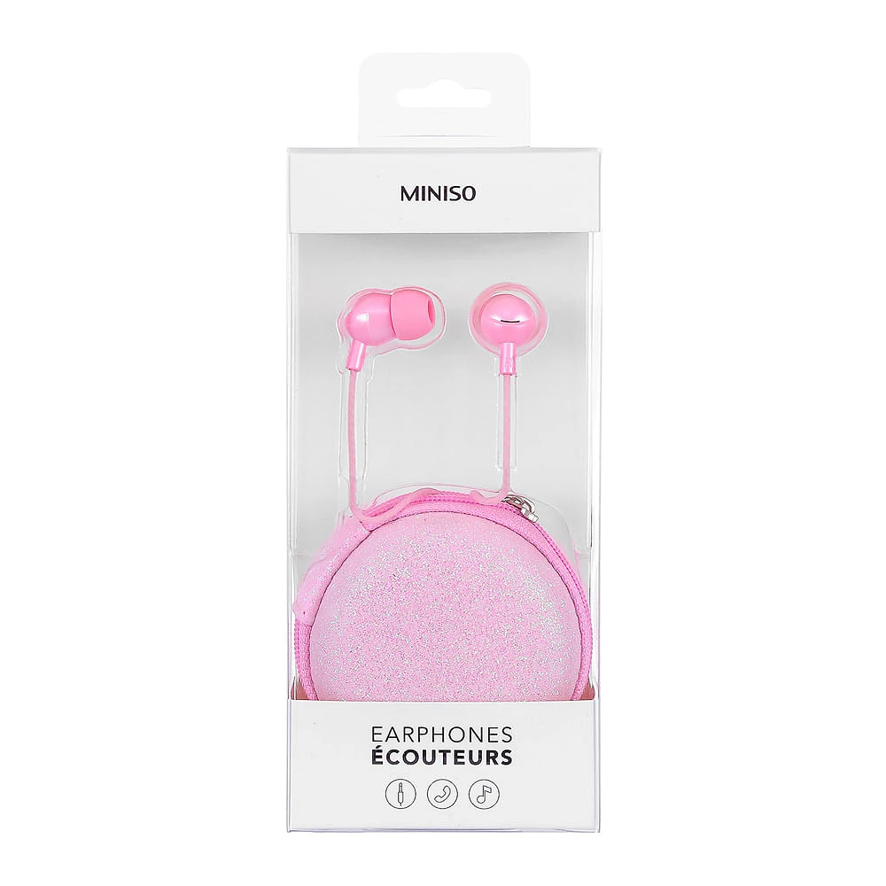 Audífonos De Cable In - Ear Con Estuche, Rosa