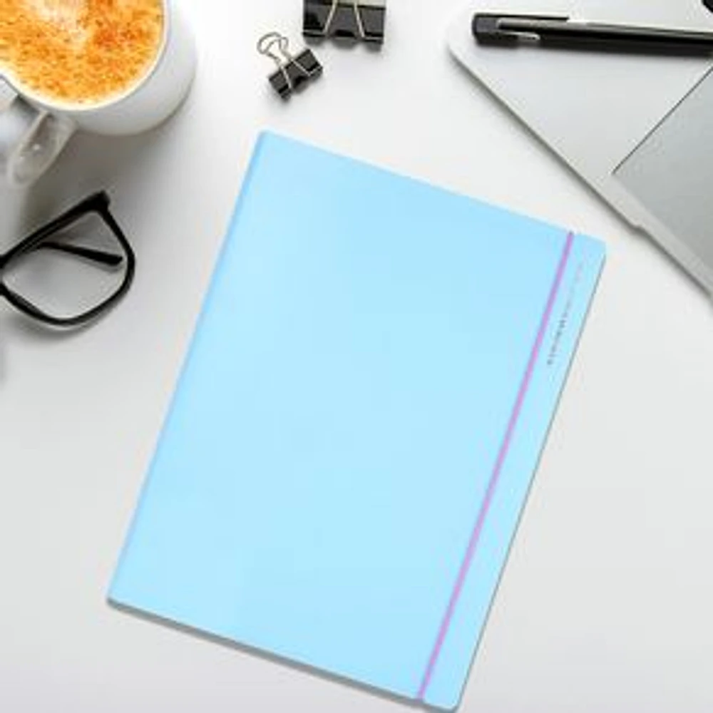 Cuaderno Rayado Con Funda Carpeta Tamaño B5 Azul 24 Hojas