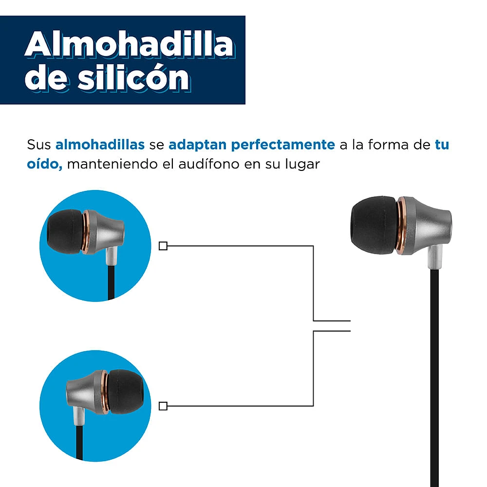 Audífonos De Cable 3.5 mm Negros 120 cm