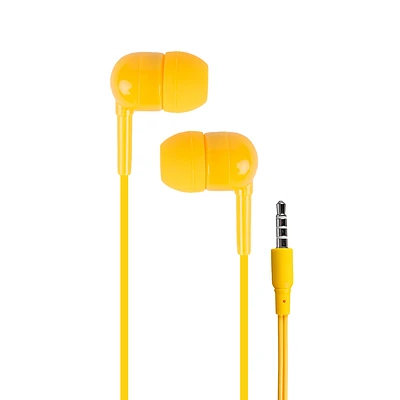 Audífonos De Cable   Con Estuche En Forma De Cápsula Amarillos