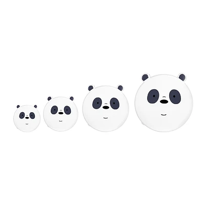 Set De Contenedores De Comida We Bare Bears Panda Para Comida Plástico Negro 640 ml, 450 ml, 280 ml, 180 ml 4 Piezas