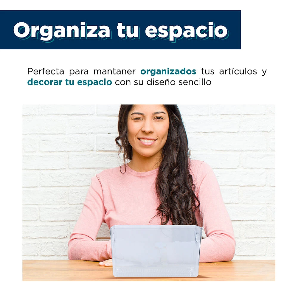 Organizador De Escritorio Plástico Transparente 28.6x20.5x15.5 cm