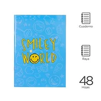 Libreta Smiley World Azul 25.5x18 cm Rayas 48 Hojas