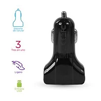 Cargador De Auto Para Celular 3 Puertos USB Sintético Negro