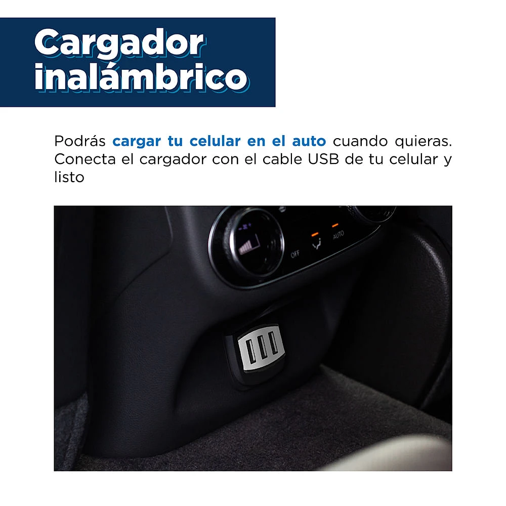 Cargador De Auto Para Celular 3 Puertos USB Sintético Negro