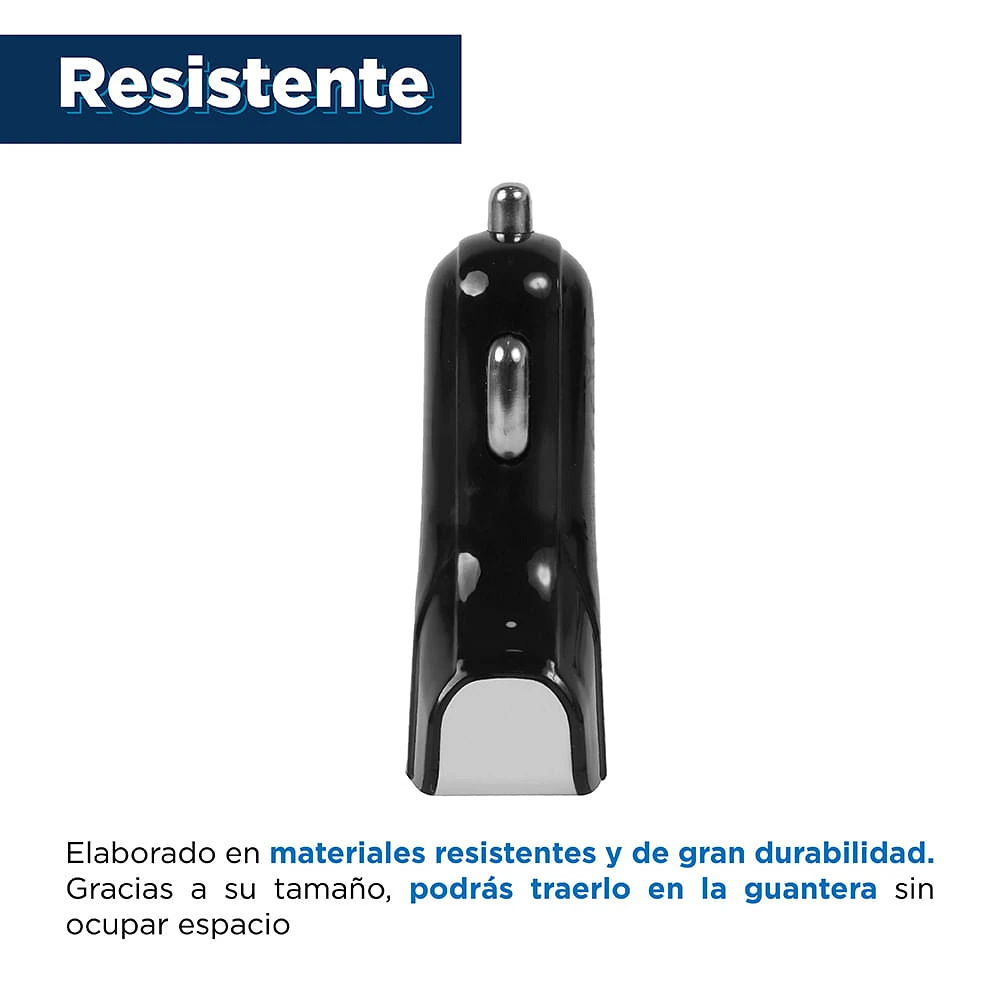 Cargador De Auto Para Celular 3 Puertos USB Sintético Negro