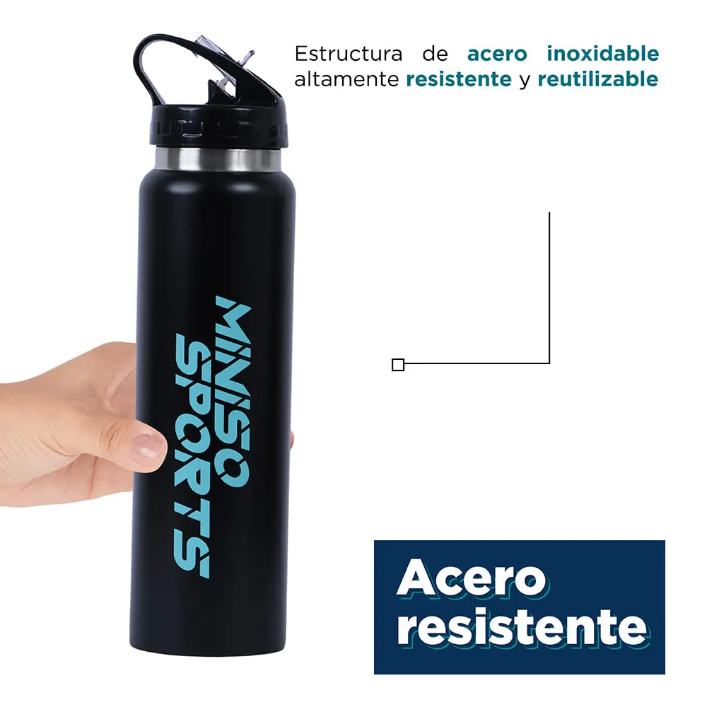  Botella de agua deportiva con popote para parejas, de acero  inoxidable, libre de BPA, con aislamiento de agua, 36 onzas : Deportes y  Actividades al Aire Libre