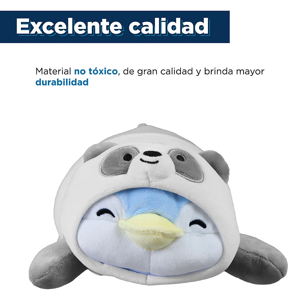 Peluche Sr. Miniso Disfrazado De Panda Felpa 20x20 cm