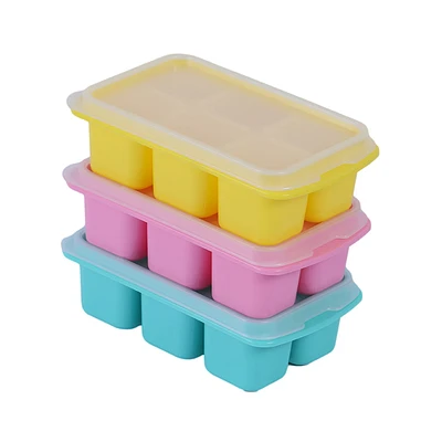 Set Moldes Para Cubos De Hielo Mini Plástico 7x4x13 cm 3 Piezas