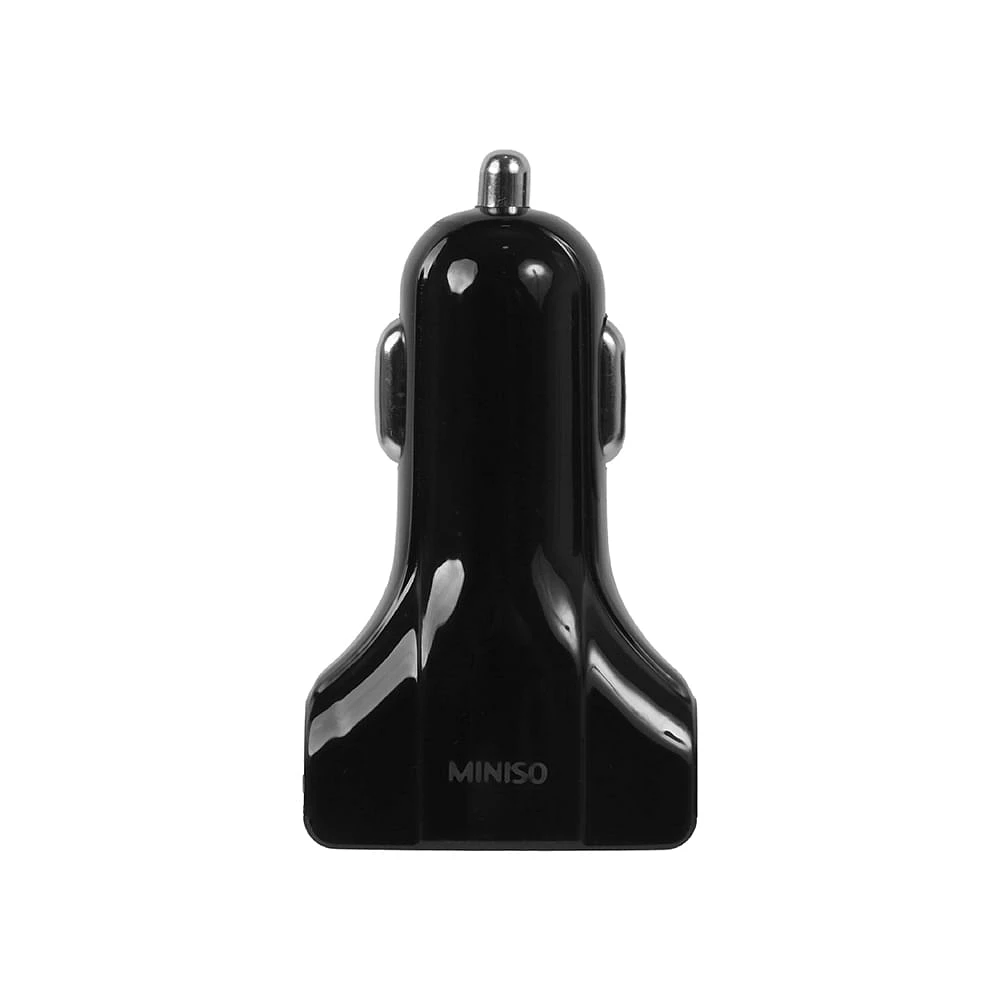 Cargador De Auto Para Celular 3 Puertos USB Sintético Negro