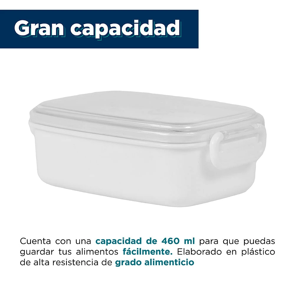 Contenedor De Alimentos Plástico Blanco 460 ml