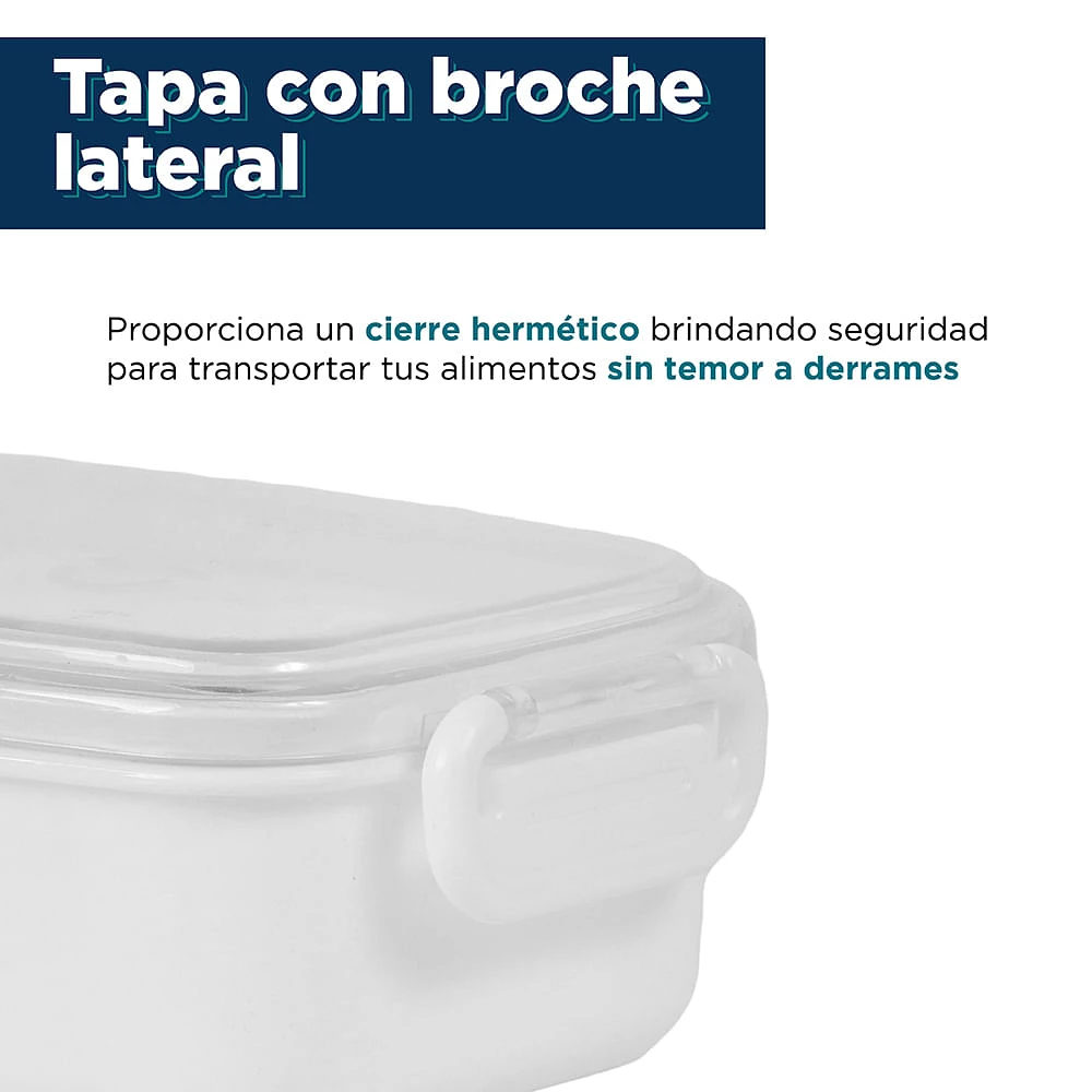 Contenedor De Alimentos Plástico Blanco 460 ml