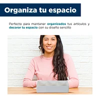 Organizador De Escritorio Con Secciones Plástico Blanco 24.5x9.4x6.5 cm