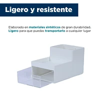 Organizador De Escritorio Plástico Blanco 16x9.8x9.2 cm