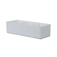 Organizador De Escritorio Con Secciones Plástico Blanco 24.5x9.4x6.5 cm