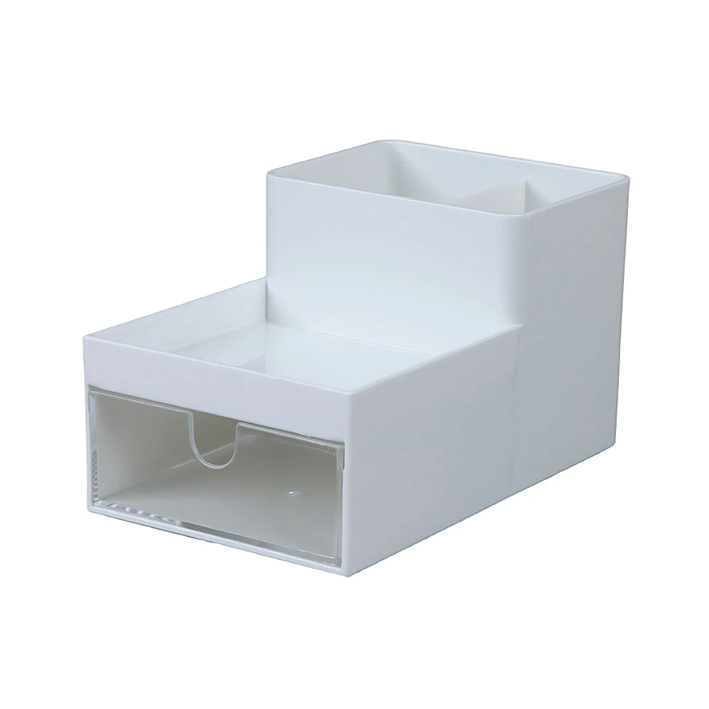 Organizador De Escritorio Plástico Blanco 16x9.8x9.2 cm