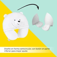 Almohada De Viaje Con Capucha  We Bare Bears Polar Blanco 31x31 cm