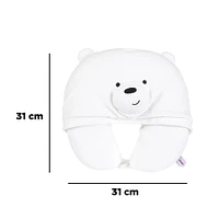 Almohada De Viaje Con Capucha  We Bare Bears Polar Blanco 31x31 cm