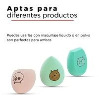 Set De Esponjas We Bare Bears Maquillaje 3.3x4.5 cm, 2.8x4.3 cm, 2.8x4.5 cm 3 Piezas