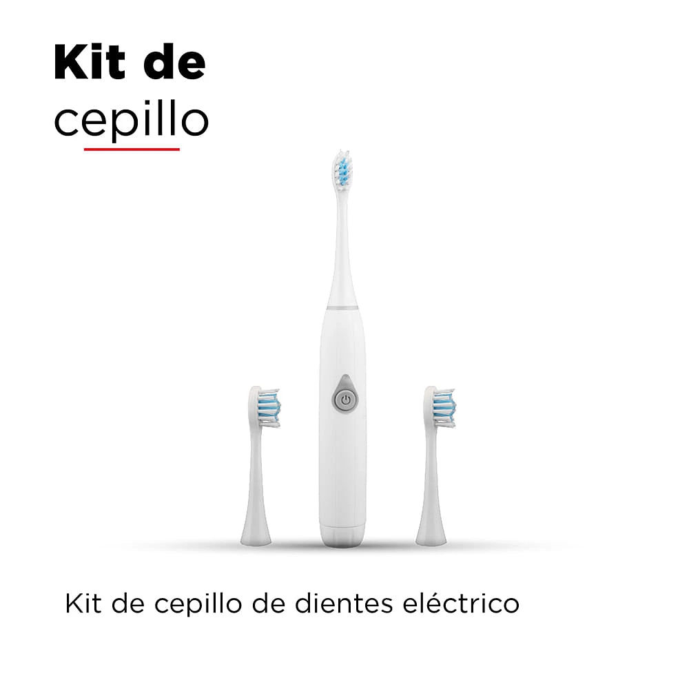 Kit De Cepillo de Dientes Electrónico Blanco 26.5 cm 2 Piezas