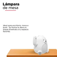 Lámpara De Noche Oso Plástico Blanca 10.4x8.5x10.6 cm