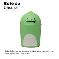 Bote De Basura Dinosaurio Plástico Verde 13.2x20 cm