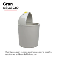 Bote De Basura Pingüino Sr. Miniso Plástico Gris 13.2x20 cm