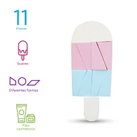 Paquete Esponjas De Maquillaje Ice Cream 4 cm 11 Piezas