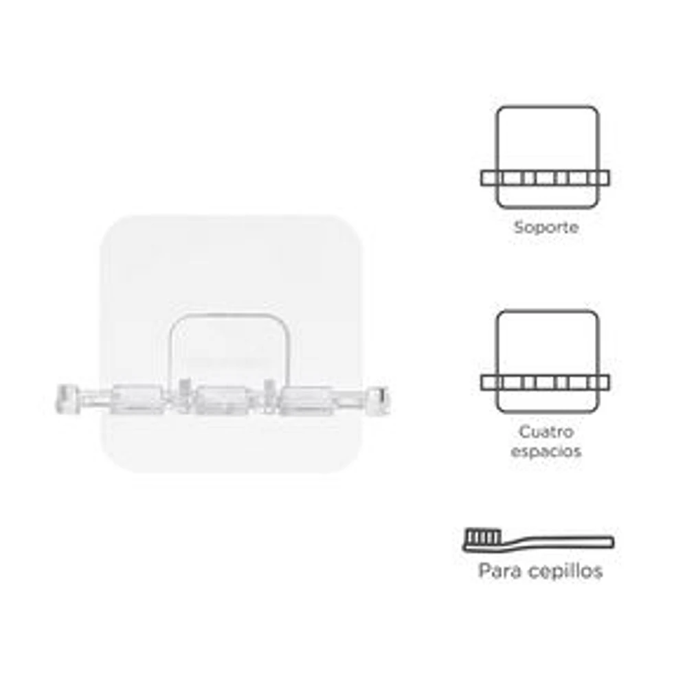 Soporte Para Cepillos Dentales 4 Espacios 12.4X11.1X1.3CM