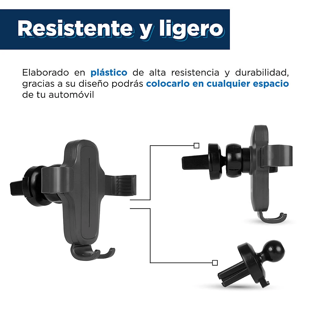 Soporte De Celular Para Auto Sintético Gris