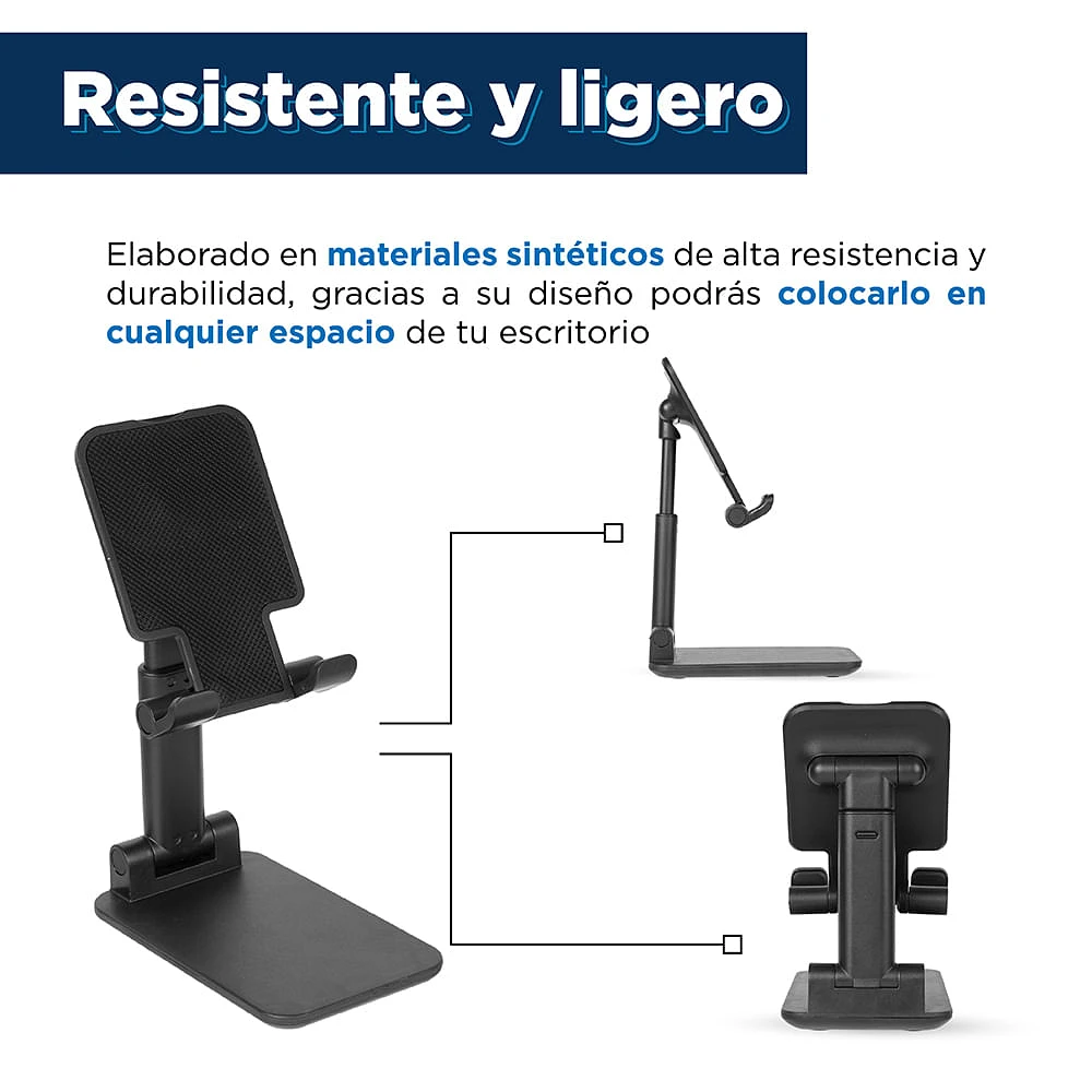 Soporte Para Celular Plegable Negro 10.9x6.5x2.6 cm