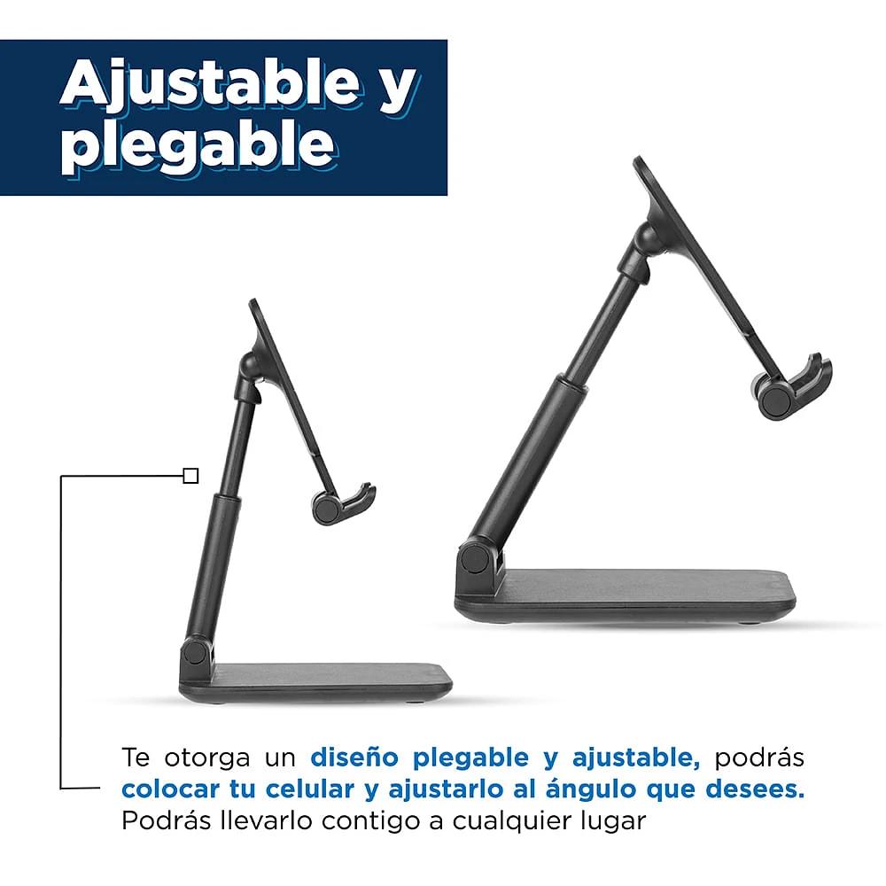 Soporte Para Celular Plegable Negro 10.9x6.5x2.6 cm