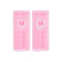 Molde Para Cubos De Hielo  De Plástico Rosa 2 Piezas