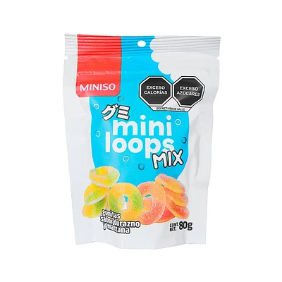 Snack Miniloops Gomitas Sabor Durazno Y Manzana, 100 g